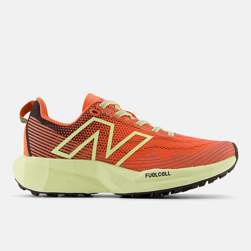 New Balance FuelCell Venym Shoes Gulf Red with Limelight and Black Coffee